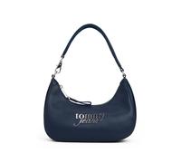Schultertasche TOMMY JEANS "TJW BOLD SCRIPT SHOULDER BAG", Damen, Gr. B/H/T: 26,5cm x 20cm x 9,5cm, blau (nachtblau), Lederimitat, Taschen Schultertasche, Damen Umhängetasche, Hobobag, mit auffälligem