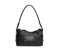 Schultertasche TOMMY JEANS "TJW BOLD SHOULDER BAG", Damen, Gr. B/H/T: 25,5cm x 15cm x 12cm, schwarz, Lederimitat, Strukturmuster, Taschen Schultertasche, Damen Schultertasche, Henkeltasche mit Kordel