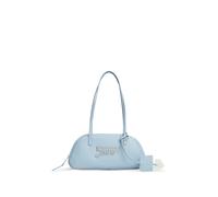Schultertasche TOMMY JEANS "TJW BOLD SHOULDER BAG", Mädchen, Gr. B/H/T: 28cm x 12,5cm x 6cm, blau (hellblau), Lederimitat, Taschen Schultertasche, Damen Handtasche, Umhängetasche mit plakativem Logo (