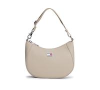 Schultertasche TOMMY JEANS "TJW DAILY ELEVATED SHOULDER BAG", Damen, Gr. B/H/T: 20cm x 13,5cm x 6cm, sandfarben, Lederimitat, Taschen Schultertasche, Damen Tragetasche mit verlängerbarem Trageriemen (