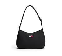 Schultertasche TOMMY JEANS "TJW ESS DAILY SHOULDER BAG", Damen, Gr. B/H/T: 25cm x 18cm x 8cm, schwarz, Textil, Taschen Schultertasche, Damen Tragetasche mit logobedrucktem Riemen (77884159-0) schwarz