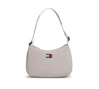 Schultertasche TOMMY JEANS "TJW ESS DAILY SHOULDER BAG", Damen, Gr. B/H/T: 25cm x 18cm x 8cm, taupe, Textil, Taschen Schultertasche, Damen Umhängetasche, Handtasche, Tragetasche mit Logo-Aufnäher (904
