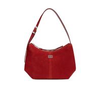 Schultertasche TOMMY JEANS "TJW SLOUCHY SUEDE SHOULDER BAG", Damen, Gr. B/H/T: 29,5cm x 20cm x 1cm, rot, Leder, Taschen Schultertasche, Tragetasche, Schultertasche, Handtasche mit Ziernaht (23577643-0