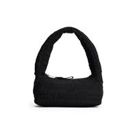 Schultertasche TOMMY JEANS "TJW URBAN AOP SHOULDER BAG", Damen, Gr. B/H/T: 26,5cm x 14cm x 12,5cm, schwarz, Textil, Taschen Schultertasche, Damen Hobobag, Umhängetasche mit auffälliger Logostickerei (