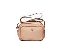 Schultertasche U.S. POLO ASSN. "HOUSTON CROSSBODY WITH POCKET BAG Damen", Damen, Gr. B/H/T: 9cm x 19cm onesize, beige, Polyester, Polyurethan, Taschen Schultertasche, Schultertasche Damen, kleine Hand