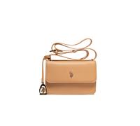 Schultertasche U.S. POLO ASSN. "JONES SMALL FLAP CROSSBODY BAG Damen", Damen, Gr. B/H/T: 6cm x 15cm x 6cm onesize, camel, Polyurethan, Taschen Schultertasche, Schultertasche Damen, kleine Handtasche,