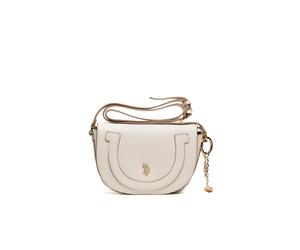 Schultertasche U.S. POLO ASSN. "LAWSON FLAP CROSSBODY BAG Damen", Damen, Gr. B/H/T: 6cm x 15cm onesize, natural, Polyurethan, Taschen Schultertasche, Schultertasche Damen, Abendtasche, Fashion, Lifest