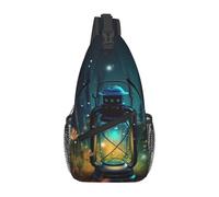 Schultertaschen für Damen und Herren, Glühwürmchen und Laterne, verstellbarer Gürtel, Bauchtasche, Bauchtasche für Reisen, Sport, Laufen, Wandern, Hüfttaschen, Schwarz, Einheitsgröße, Schwarz ,