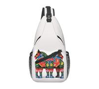 Schultertaschen für Damen und Herren, Läufer, schwedisches Dala-Pferd, Folk-Rucksack, verstellbarer Gürtel, Bauchtasche, Bauchtasche für Reisen, Sport, Laufen, Wandern, Hüfttasche, schwarz,