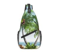 Schultertaschen für Damen und Herren, tropische Palme, verstellbarer Gürtel, Bauchtasche, Bauchtasche für Reisen, Sport, Laufen, Wandern, Hüfttaschen, Schwarz, Einheitsgröße, Schwarz , Einheitsgröße