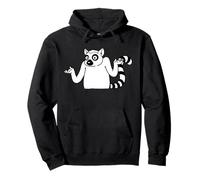 Schulterzuckender Katta Lemur Cartoon Illustration Pullover Hoodie