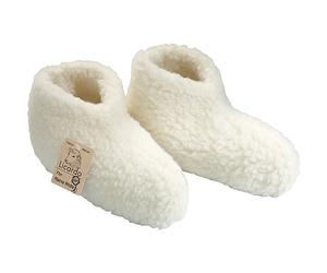 Schurwoll Bettschuhe 44 / 45 natur