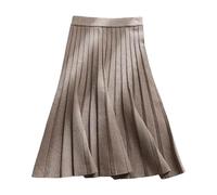 Schurwolle Rock Lederrock Plissee Lederrock Mit Fransen Kleid Mit Ausgestelltem Rock Knielang Wollrock Knielang Pullover Zum Rock RöCke FüR Kleine Frauen Bluse Und Rock Brauner Faltenrock Jeansrock