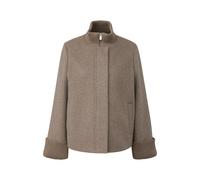 Comma Wollmix-Jacke mit Stehkragen Fleece Taupe Melange Damen Gr. 40