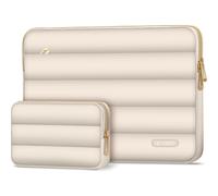 Schutzhülle für Laptop 13" - 14" + kleine Zubehörtasche, Tech-Protect Puffy, Hellbeige