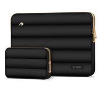 Schutzhülle für Laptop 13" - 14" + kleine Zubehörtasche, Tech-Protect Puffy, Schwarz