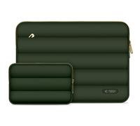 Schutzhülle für Laptop 15" - 16" + kleine Zubehörtasche, Tech-Protect Puffy, Dunkelgrün