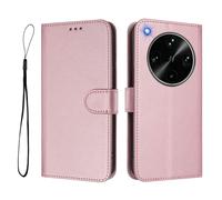 Schutzhülle für OPPO FIND X9 Ultra-PU aus Rindsleder, RFID-blockierend, mit Kartenhalter, Handschlaufe, Ständer und Magnetverschluss, diebstahlsicher, stoßfest, Rosa