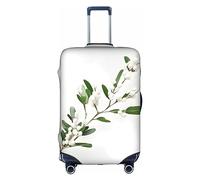 Schutzhülle für Reisegepäck, Motiv: viele niedliche Baby-Pinguine, passend für 45,7 - 81,3 cm, Kofferhülle, Weißer, wilder grüner Zweig, L