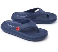 Schu'zz - Flip Flop für Herren - leicht, flauschig und sehr bequem - dicke Sohle - ideal für Zuhause, Urlaub und Freizeit, marineblau, 42/43 EU