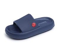 Schu'zz - Herrenschuhe - leicht, flauschig - dicke Sohle - ideal für Zuhause, Urlaub und Freizeit, marineblau, 42/43 EU