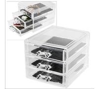 Schwäbische Albumfabrik Schmuckschatulle mit 3 Schubalden, transparent