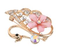 Schwanenbrosche aus Zinklegierung mit Strass, Hohl, Rosa, Damen | Schals und Hemden, Dekorativer Akzent, Fotoaufnahmen, Lässige Treffen, Geschenkidee