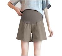 Schwangere Anzugshorts Weiches Bein High Waist Umstandsshorts Sommer Leichte Umstandshose Kurz Weich Stretch Umstandsmode Schwangerschaft Bauchstütze Business Shorts Lockere Ausgehen Freizeithose