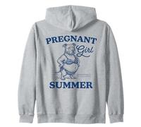 Schwangere Mädchen Sommer Pitbull Mama Hund Baby Ankündigung Kapuzenjacke