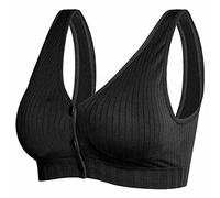 Schwangerschafts-BH in Übergröße, einfarbig, bequem, Öffnung vorne, für stillende Mütter, Sommer, bequemer Still-Bikini, Schwarz , L