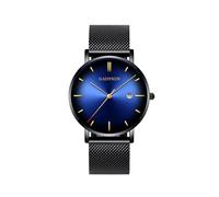 (Schwarz Blau) Luxus Herren Quarzuhren Kontrast Zeiger Cat Eye Gradient Business Edelstahl