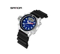 (Schwarz blau) SANDA Sport Herren Quarz Digitaluhr Kreative Taucheruhren Herren Wasserdichte Alarmuhr