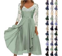 Schwarz Damen Kleider Vintage Kleider 50er Jahre Rockabilly übergröße A Line Cocktailkleid Abendkleider Elegant für Hochzeit Midi Kleid Gold-6,XL,Kleid 2023