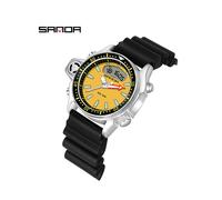 (Schwarz gelb) SANDA Sport Männer Quarz Digitaluhr Kreative Taucheruhren Männer Wasserdichte Alarmuhr