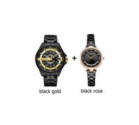 (Schwarz-Gold) Curren Original Paar Uhren für Liebhaber Edelstahl wasserdichte Sets von Uhren für