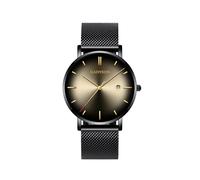 (Schwarz Grau) Luxus Herren Quarz Uhren Kontrast Zeiger Cat Eye Gradient Business Edelstahl