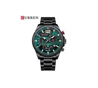 (Schwarz grün) Curren Fashion Quarz Uhren Männer Casual Sport Armbanduhr Mit Edelstahl Chronograph