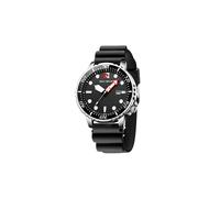 (schwarz) Herrenuhren Luxus Analoguhr mit Datumsanzeige Wasserdichtes Silikonkautschukarmband schwarz