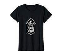 Schwarz ist Meine glückliche Farbe, gotischer Mond, Dunkles Humor-Design Preisgünstiges Grafik-T-Shirt, Damen, Schwarz, XL