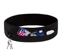Schwarz Laufgürtel, Flip-Taille Gürteltasche, ReiBverschlussfreies Design fÃr Einfachen Zugang, Leichter Komfortabler Stoff, Männer und Frauen Universal für Jedes Handy Sport und Fitness Reisen (S)