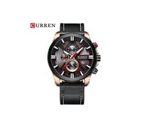 (Schwarz Rose Schwarz) Herrenuhr Handgelenk Curren Top-Marke Luxus Leder Quarzuhr Mode Chronograph Armbanduhr