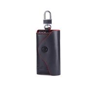 (SCHWARZ) Schlüsseletui aus echtem Leder für Herren, Haushälterin, kleine Schlüsselhalter, Schlüsselanhängertasche