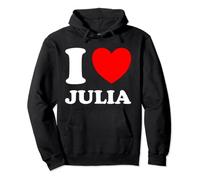 Schwarz Weiß I Love Julia Pullover Hoodie