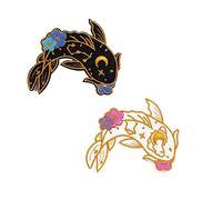 Schwarz Weiß Japanischer Koi-Fisch Bestickter Aufnäher Aufbügler Aufnäher Aufbügler Aufbügler Glücksbringer Cartoon Logo Rückseite Jacke Patch Aufnäher Bügelbild für Jeans Hüte Taschen