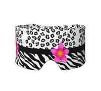 Schwarz-Weiß-Zebra und Gepard Haut und rosa Blume, Vollständige Augenabdeckungen, lichtblockierende Augenmaske, Schlafaugen- und Ohrenschützer