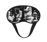 Schwarz-weiße Schach-Schlafmaske für Seitenschläfer, Verdunkelungs-Augenmaske für Damen und Herren, Nulldruck-Schlafmasken, weiche, atmungsaktive Augenabdeckung, bequeme Augenbinde, Lidschatten für