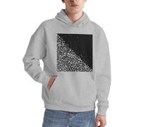 Schwarz-weißer Glitzer-Pullover für Herren, langärmelig, lässig, Sweatshirt mit Tasche für den täglichen Gebrauch, grau, M
