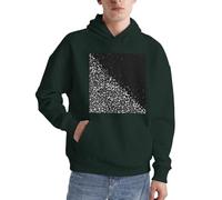 Schwarz-weißer Glitzer-Pullover für Herren, langärmelig, lässig, Sweatshirt mit Tasche für den täglichen Gebrauch, dunkelgrün, XXL