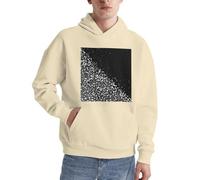 Schwarz-weißer Glitzer-Pullover für Herren, langärmelig, lässig, Sweatshirt mit Tasche für den täglichen Gebrauch, khaki, XXL