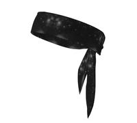 Schwarz-weißes Galaxie-bedrucktes Sport-Stirnband, schweißableitend für Tennis, Basketball, Laufen, Unisex